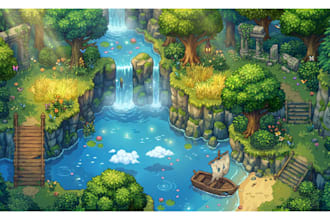 create pixel art tileset game art sprite sheet game asset rpg maker environment