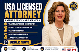 prepare US trade mark registration patent filing attorney brand registry in 24hr