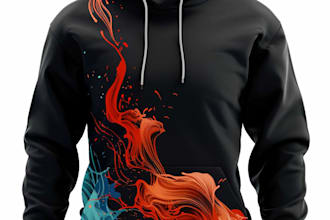make trendy streetwear hoodie design with mockup