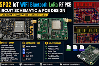 design lora esp32 iot rf pcb circuit schematic in altium kicad with gerber file