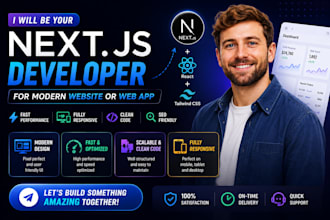be your next js developer for modern website or web app