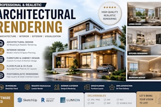 do architectural rendering, 3d house design, interior and exterior visualization