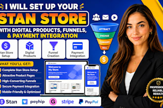 set up your stan store with digital products funnels and payment integration