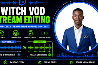 twitch stream vod editing twitch vod twitch highlight youtube video editing