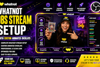 setup whatnot obs stream with custom animated overlays