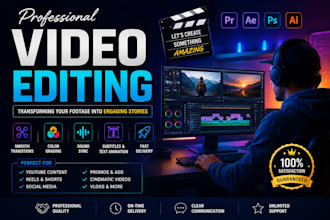 edit reels, youtube videos, ads and animated videos