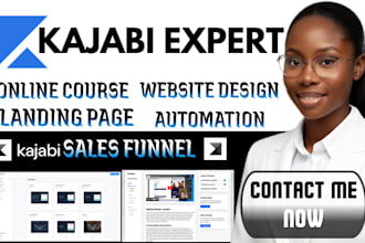 design kajabi website and kajabi landing page or sales funnel, kajabi expert