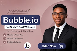 build your bubble io saas app or mvp as a no code developer