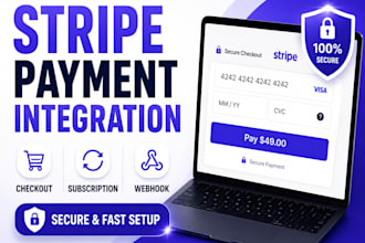 integrate stripe payment gateway, stripe checkout, subscription webhook
