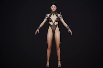 modify 3d fantasy game ready character,vrm avatar,modular asset,mmorpg,fbx model