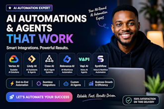 create ai automations, agents and integrations using vertex,lindy,gpt4,crew ai