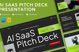 design ai saas investor pitch deck and startup product launch presentation
