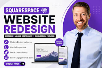 redesign squarespace website makeover, revamp, modern mobile responsive redesign