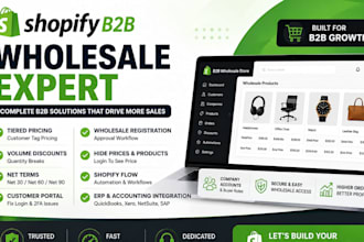 setup, integrate shopify b2b, b2c wholesale store with tiered pricing net terms