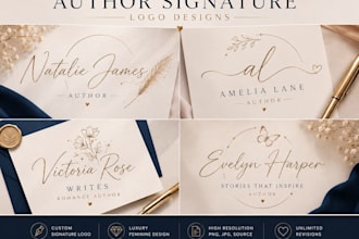 author signature logo luxury feminine design minimalist handwritten design