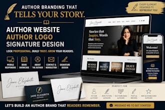 author logo author website author book author website signature design