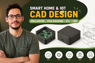 smart home cad, iot device housing, pcb enclosure, cnc stl modeling service cad