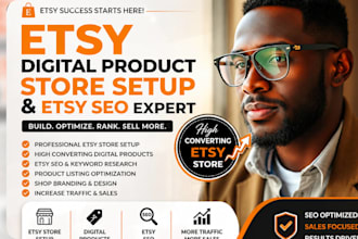 design etsy digital products and do etsy SEO optimization