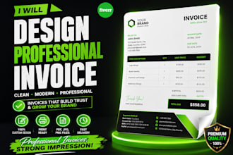design a custom branded professional business invoice