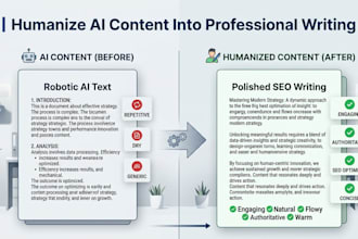 humanize ai generated content professionally