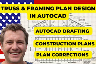 permit drawing, truss plan, wooden framing, timber structure, autocad drafting