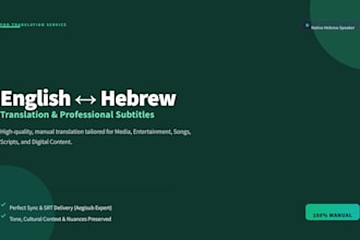 translate and subtitle english and hebrew media content