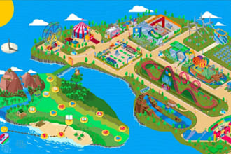 design 3d isometric vector map event map or city map illustration