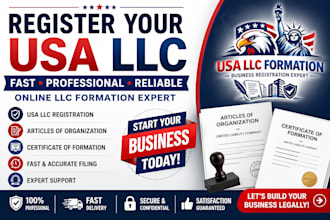 register your USA llc and file articles of organization fast