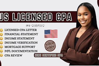 prepare licensed CPA letter, financial statement, income statement CPA review