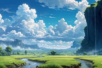 draw anime style fantasy backgrounds