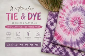 design modern tie dye patterns for clothing and textiles