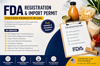 do for issuance of import permit and fda registration in USA for any food items