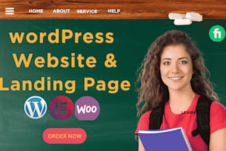 build wordpress elementor landing page,one page website