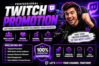 grow your twitch channel with organic promotion