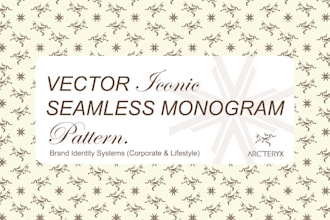 design vector iconic seamless monogram pattern