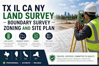 tx fl ca ny land survey boundary survey zoning and site plan