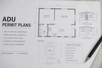 create texas adu permit plans garage conversion home addition drawings