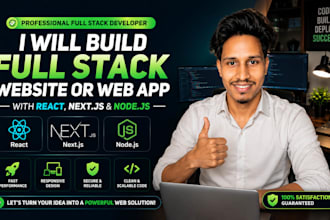 build a full stack website or web app with react node js and next js