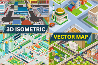 design a stunning 3d isometric map illustration
