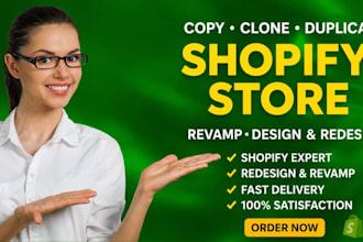 shopify clone , clone shopify website and shopify store design and redesign