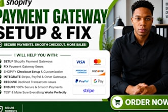 setup and fix shopify payment gateway professionally