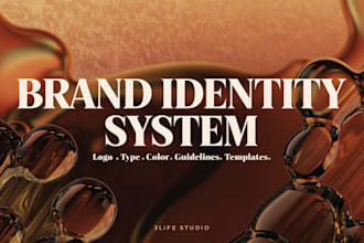 design a brand identity system with logo, type, color, guidelines, templates