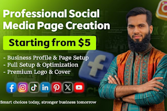 create facebook pages and set up social media accounts professionally