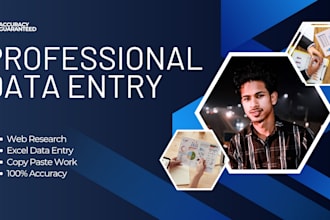 do expert data entry and web research for your business