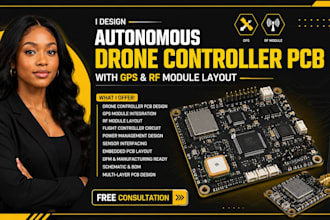design autonomous drone controller pcb with gps and rf module layout