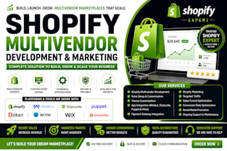 develop multi vendor marketplace with dokan wc vendor shopify ecommerce website
