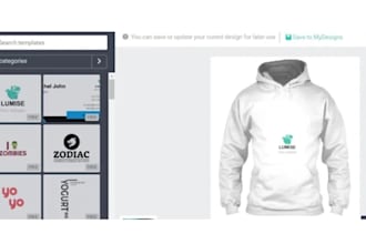 configure tshirt design, pod website and custom product mockups for lumise