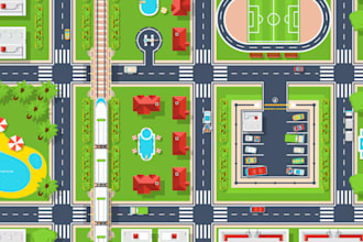 create custom city map illustration, vector map design and printable wall art