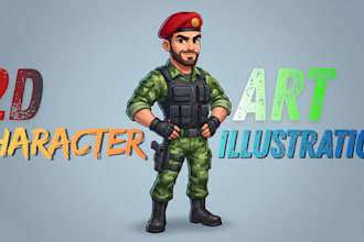 create 2d character art, creative concept art, and detailed illustrations
