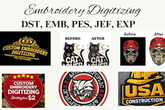 professionally digitize logo for embroidery dst emb file